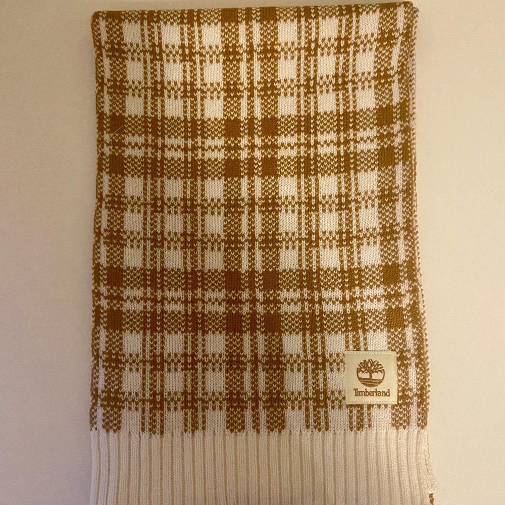 Timberland Burnt Orange Plaid Scarf
